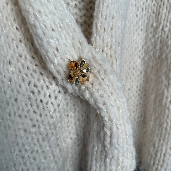 Anthropologie Knit Cardigan Cropped Sweater White Size XS - Picture 2 of 7